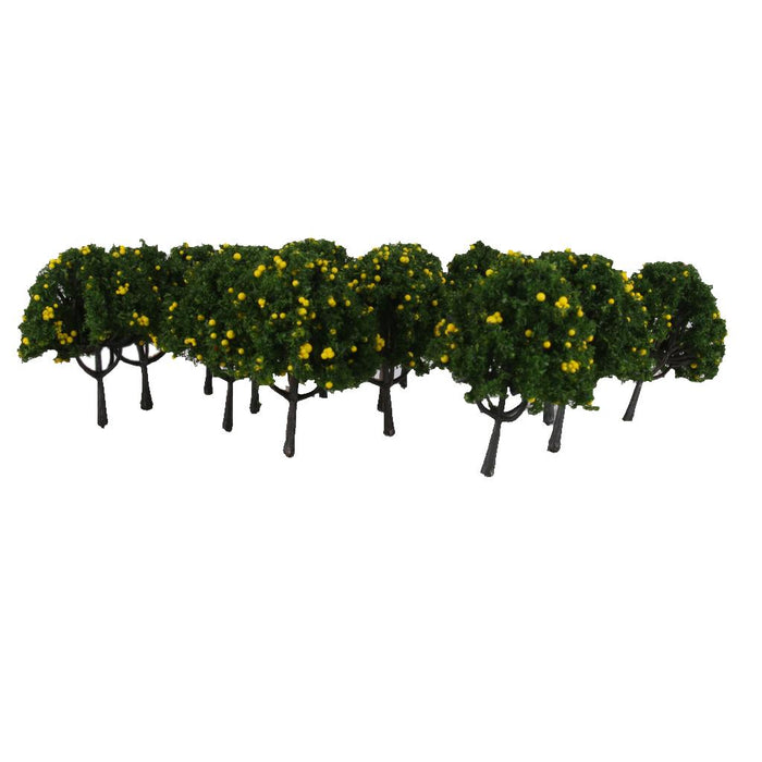 20pcs Model Train Yellow Fruit Trees Garden Street Layout Scale 1/100 6CM