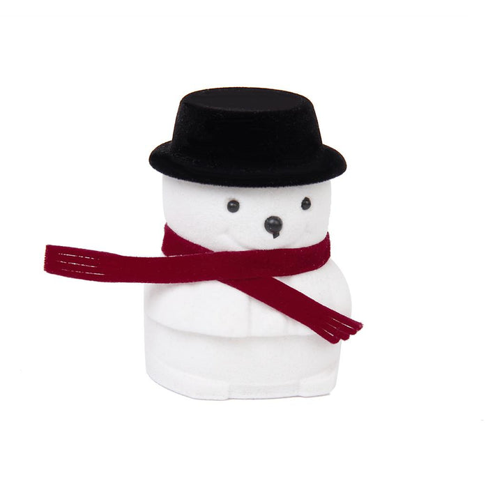 Crofta Xmas Snowman Santa Ring Earring Display Storage Gift Packing Box Black