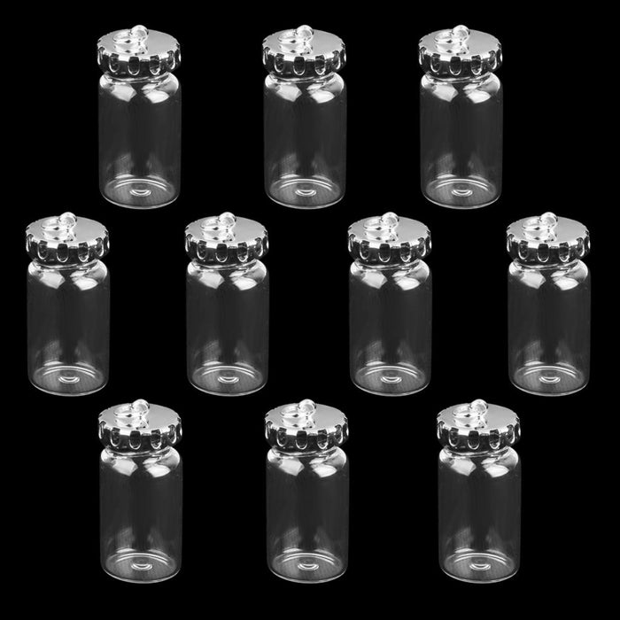 Crofta 10Pcs Mini Empty Glass Bottles Pendant Charms Vials Wish Bottles Clear