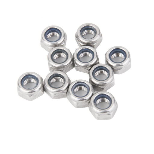 Crofta 10Pcs M8 Stainless Steel A2 Nylon Collar Insert Self-lock Nuts Bolts Screws