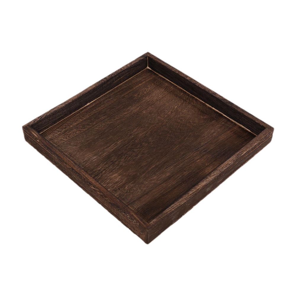 Crofta Wood Serving Tray Snacks Plate Snack Tray for Tea Coffee Table Decor Wedding Square  L