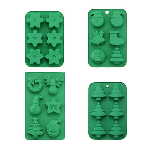 4 Pieces Christmas Silicone Mould Chocolate Mould for Gummies Jelly Cookies