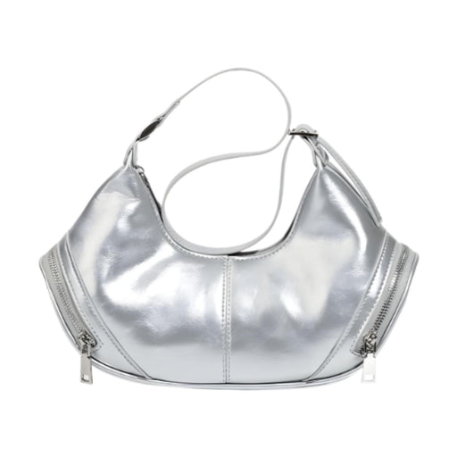 Crofta PU Leather Women's Shoulder Bag Tote Bag Casual Chic Armpit Bag Underarm Bag Silver