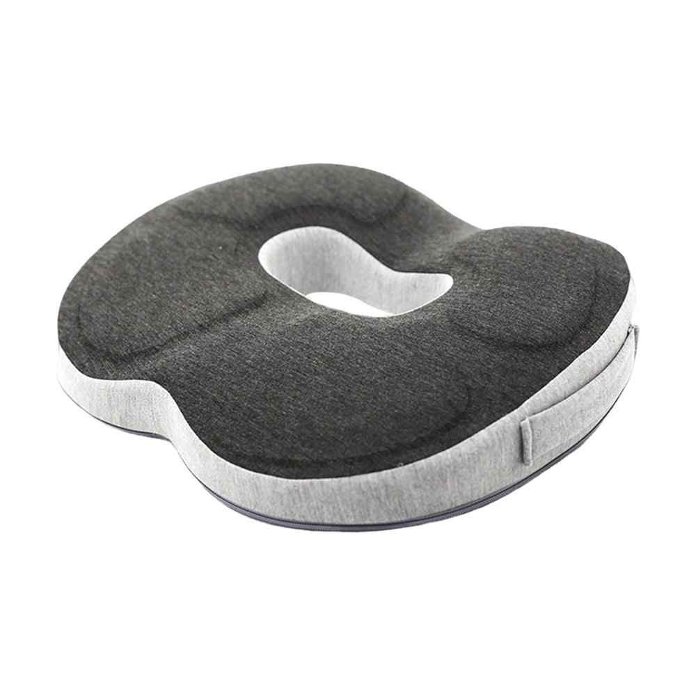 Crofta Sitting Donut Cushion Washable Cover Non Slip Memory Foam for Office Travel Gray