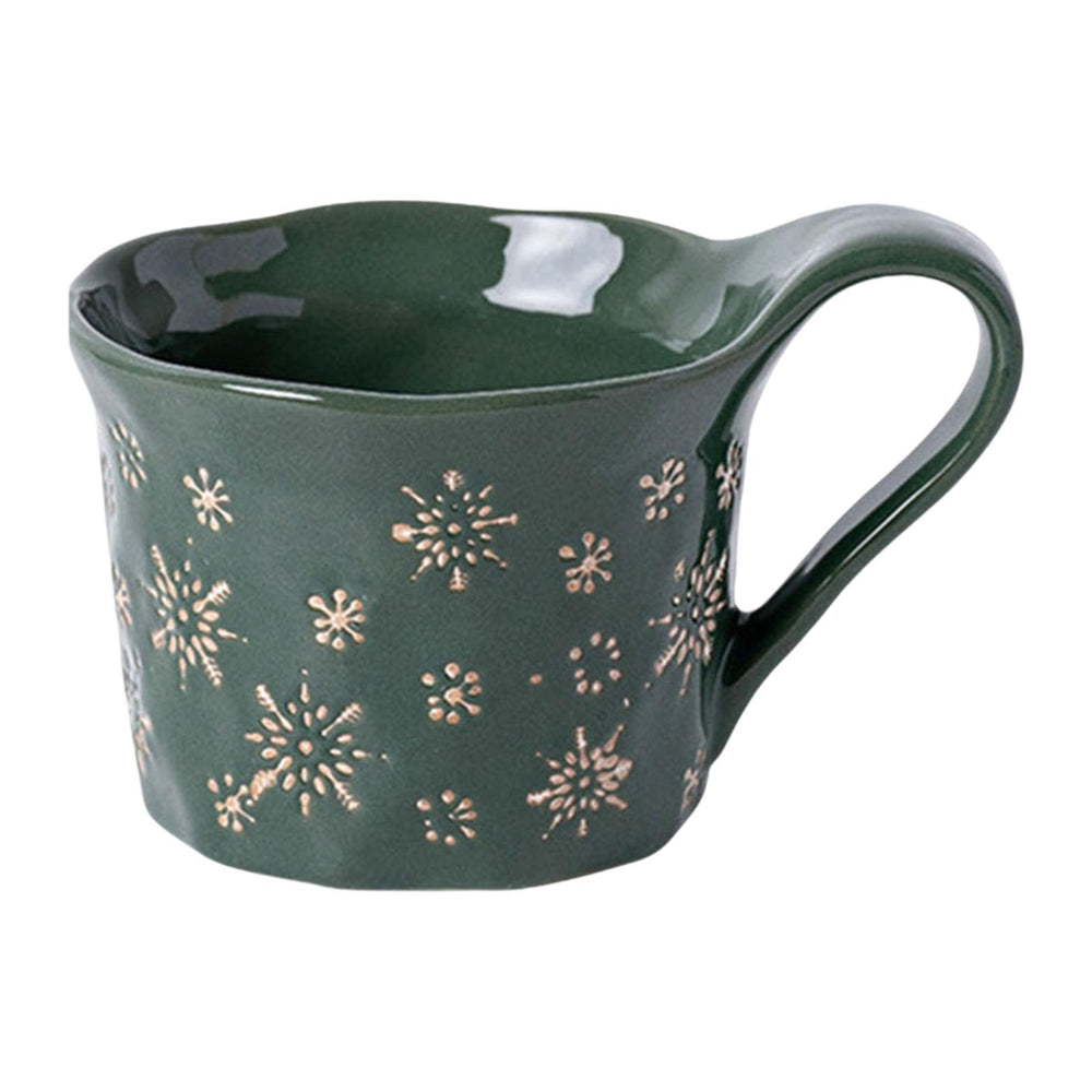 1PC Christmas Dinnerware Round Ceramic for Any Special Occasion Indoor Party Green Mug