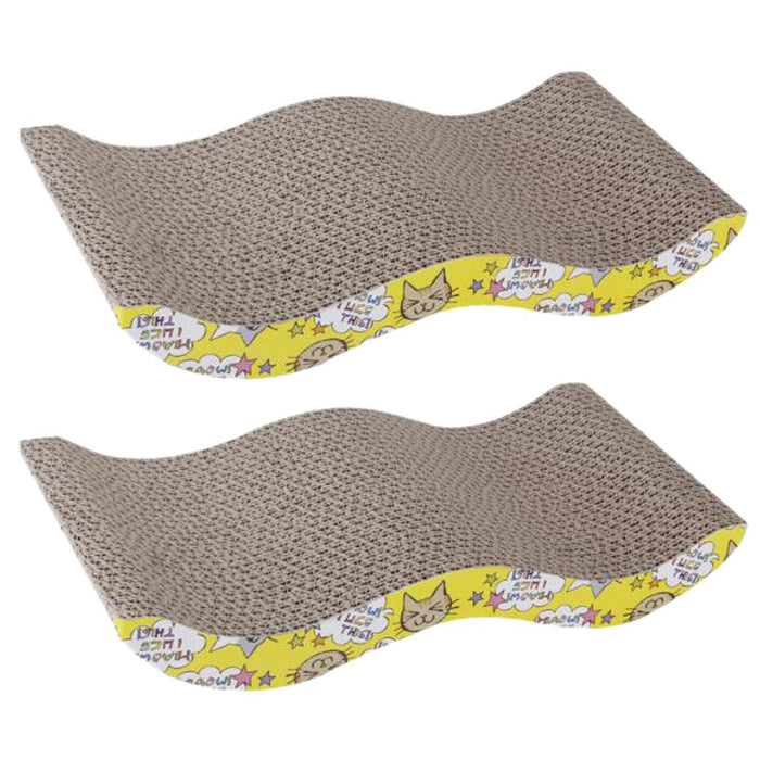 Crofta Pack of 2Pcs, Cat Kitten Cardboard Corrugated Scratcher Scratching Pad Sofa Bed Board Mat