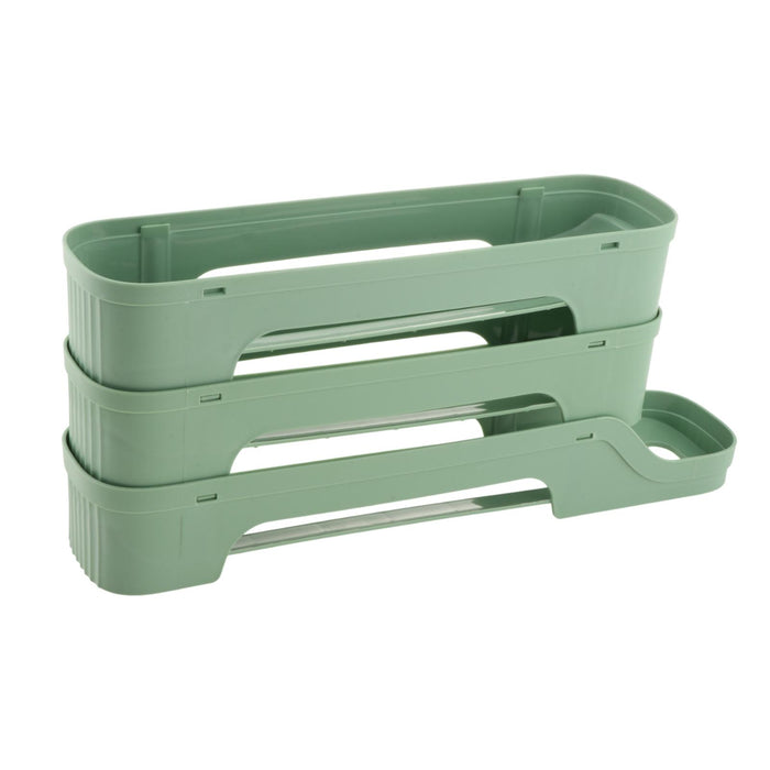 Crofta Refrigerator Egg Storage Rolling Slide Egg Storage Box for Kitchen Organizer 3 layer dark green