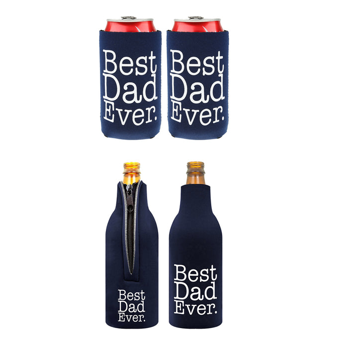 Crofta 2 Pair of Best Dad Ever Beer Soda Can Cooler Sleeve Wrap Holder Father Gifts