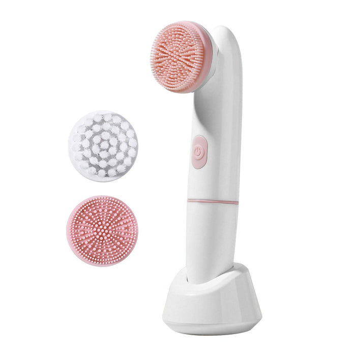 Crofta 2 in 1 Electric Facial Cleansing Brush Pore Oil with Soft Head Massaging