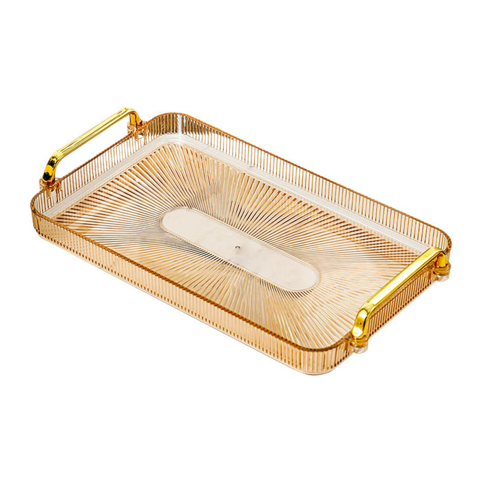 Crofta Serving Tray Perfume Cosmetic Storage Organizer for Office Breakfast Kitchen yellow