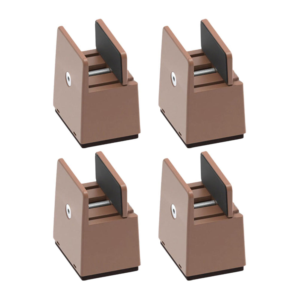 4 Pieces Bed Leg Risers Floor Protector Height Extenders for Home Couch Sofa Height 5 cm Brown