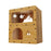 Crofta Cat Scratcher House Hideaway Cardboard Cat House Kitten Pet Gift Indoor Cats without door curtain