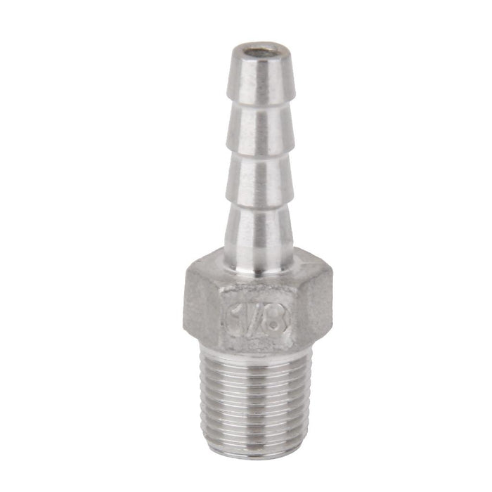 Crofta 1/8"x6mm Stainless Steel Male Thread Pipe Fitting Barb Hose Tail Connector