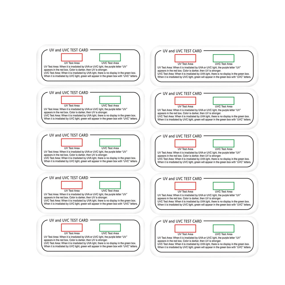 Crofta 10 Pieces UVC Light Test Card PVC Easy to Use 3 in1 UV Dosage Indicator Card