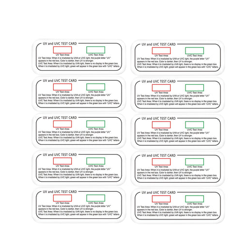 Crofta 10 Pieces UVC Light Test Card PVC Easy to Use 3 in1 UV Dosage Indicator Card