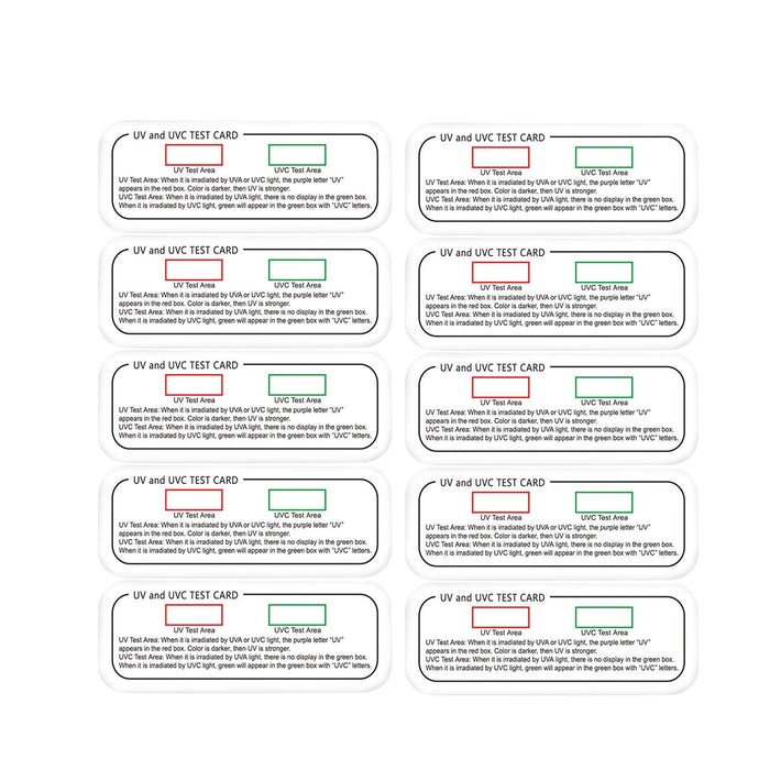 Crofta 10 Pieces UVC Light Test Card PVC Easy to Use 3 in1 UV Dosage Indicator Card