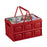 Foldable Storage Box Container Stackable Portable Crates for Snack Toy Books red with handle