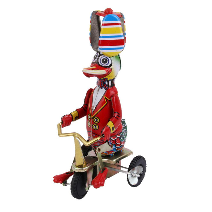 Wind Up Circus Duck on Tricycle Clockwork Kids Toy Collectible