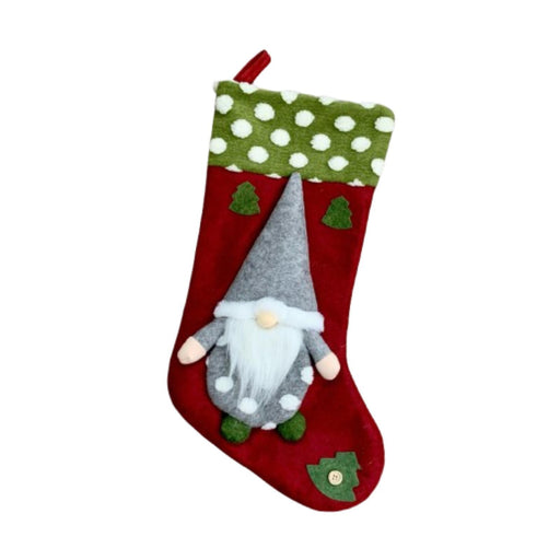 Crofta Xmas Hanging Stocking Decoration Treat Bag Holiday Family Christmas Stocking Red