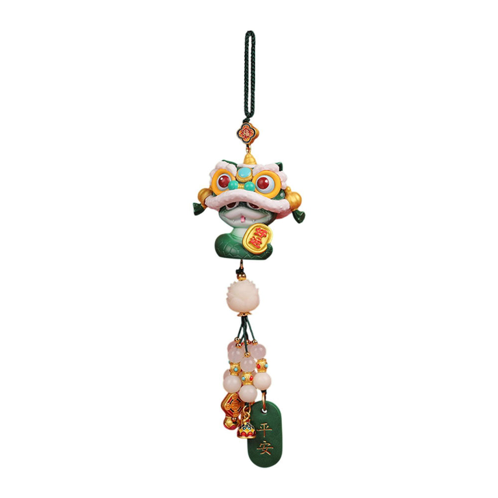 Crofta Year of The Snake Car Ornament 2025 Chinese Lunar New Year Hanging Ornament Green Beads