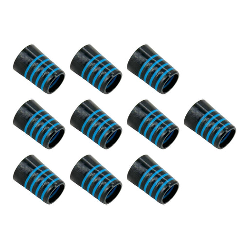 Crofta 10Pcs Golf Iron Ferrules ID:0.370" Od:0.540" Length:0.750" Portable End Caps Black Blue