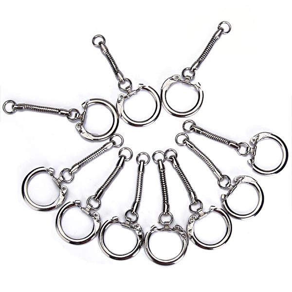 Crofta 10pcs Snake Chain Key Rings Silver