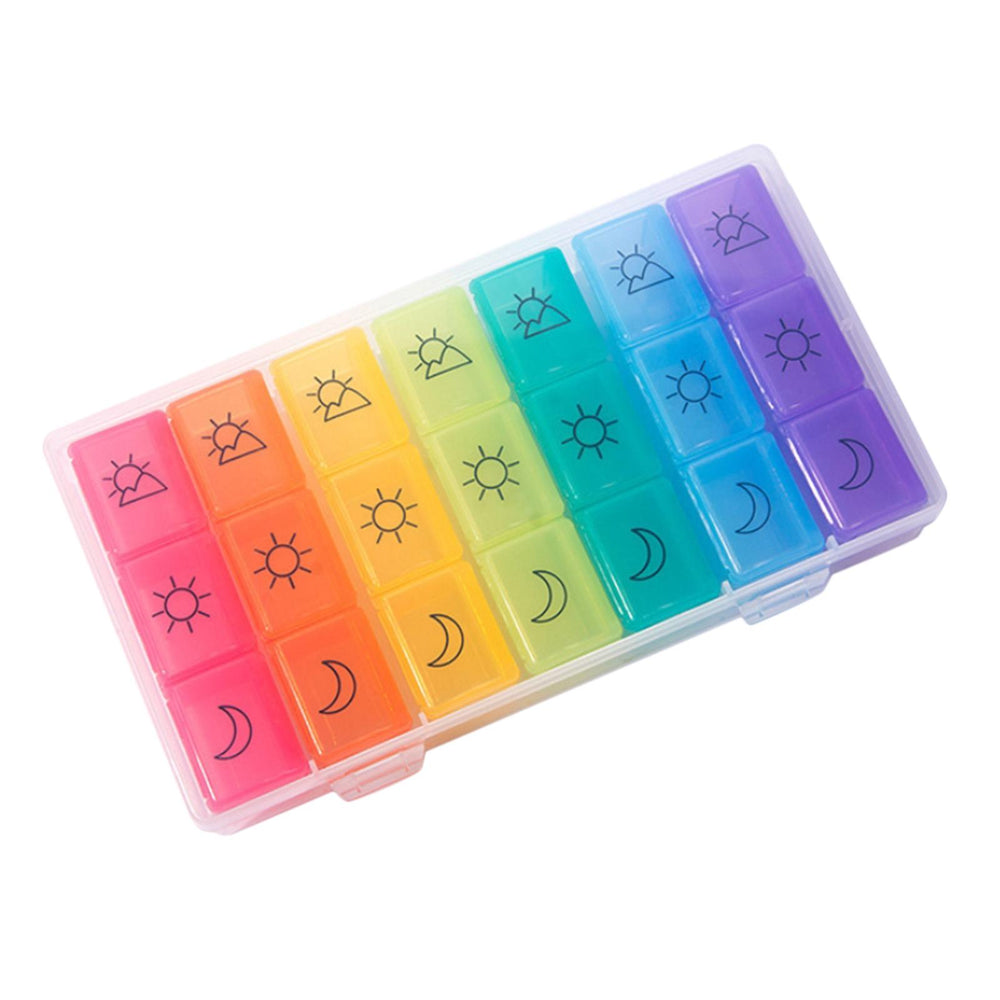 Weekly Pill Organizer Compact Reminder Box for Capsule Travel Elders Kids