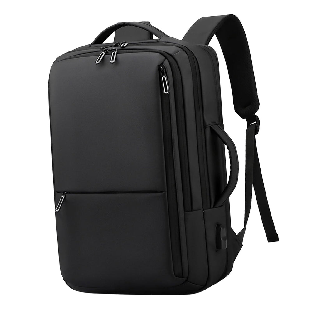 Crofta Business Travel Backpack Rucksack with Luggage Strap Computer Backpack Black