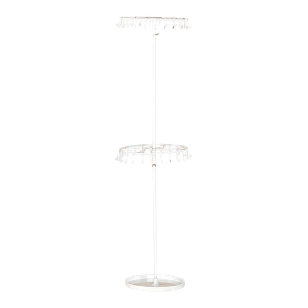 Crofta Rotatable Jewelry Display Stand 2 Tiers Necklace Rack for Home Shopping Mall White