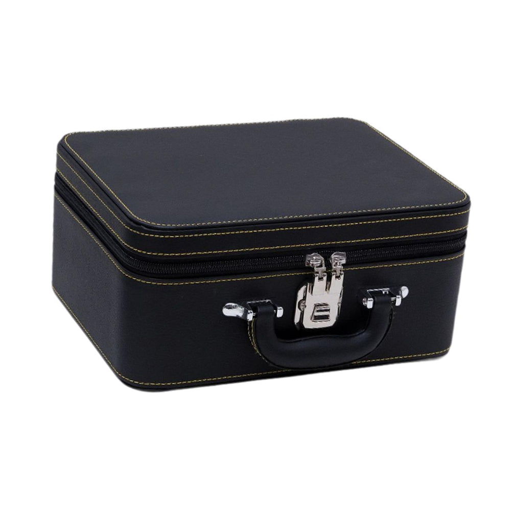 Crofta Jewelry Organizer Box Jewelry Organizer Storage Case for Rings Necklace Pins Black