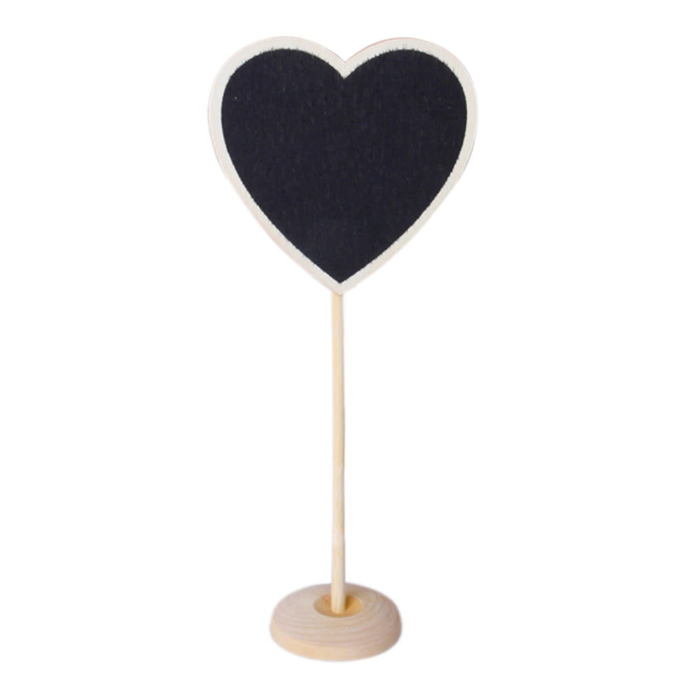 Crofta 1 Piece Wooden Heart-shaped Blackboard with Base