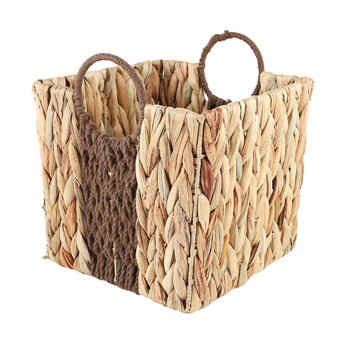 Crofta Woven Storage Basket Vase with Handles Holder Stand for Outdoor Shelf Closet Large