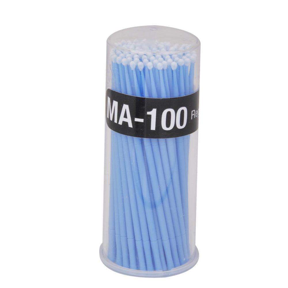 Crofta 100Pcs Disposable Eyelash Extension Micro Brush Applicators Mascara Blue