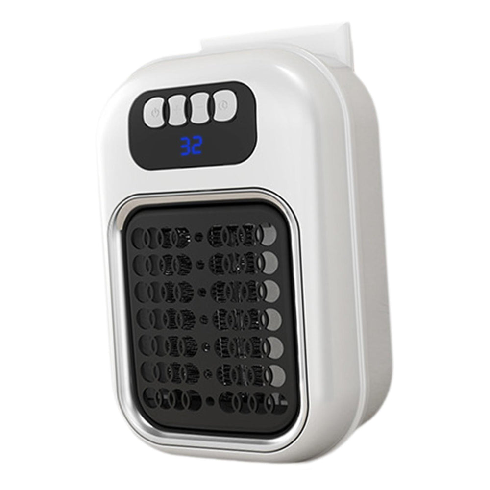 Wall Outlet Space Heater Adjustable Mini Space Heater for Indoor Office Home White