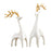 Crofta 1 Pair Elk Deer Statues Figurines for Bedroom Handicraft Tabletop Decoration White