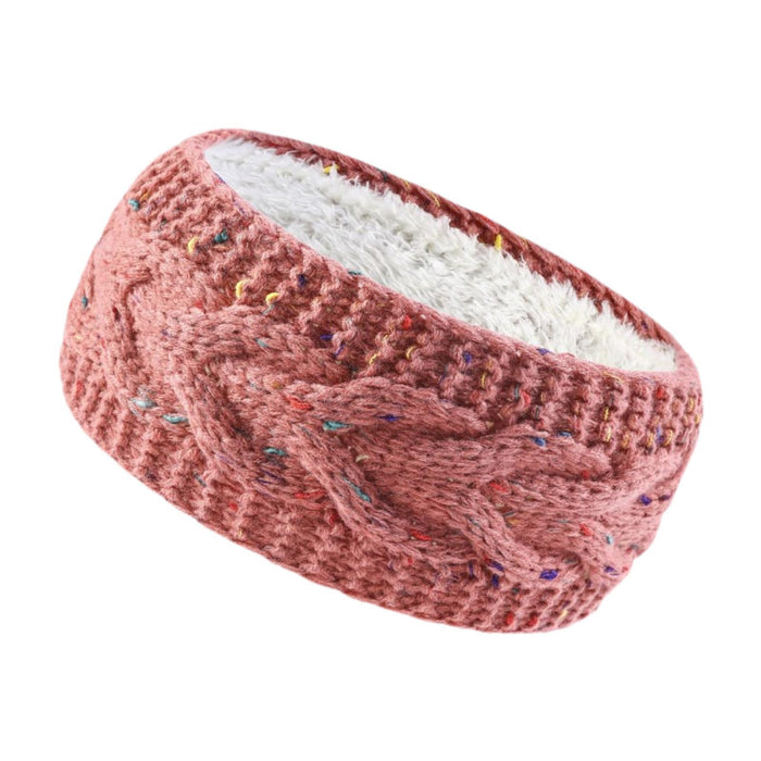 Winter Knitted Headband Ear Warmer Thick Headwear Soft Braided Knit Headband Pink