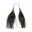 Crofta 1 Pair Peacock Multicolor Feather Fashion Dangle Earrings