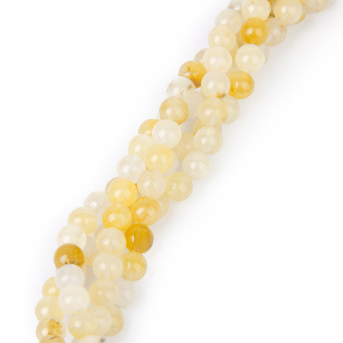 Crofta Yellow Jade Round Gemstone Loose Beads Strand 6mm / 15.5 Inch