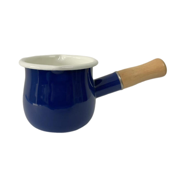 17oz Mini Sauce Pan with Wooden Handle for Heating Milk Melting Butter Coffee Blue