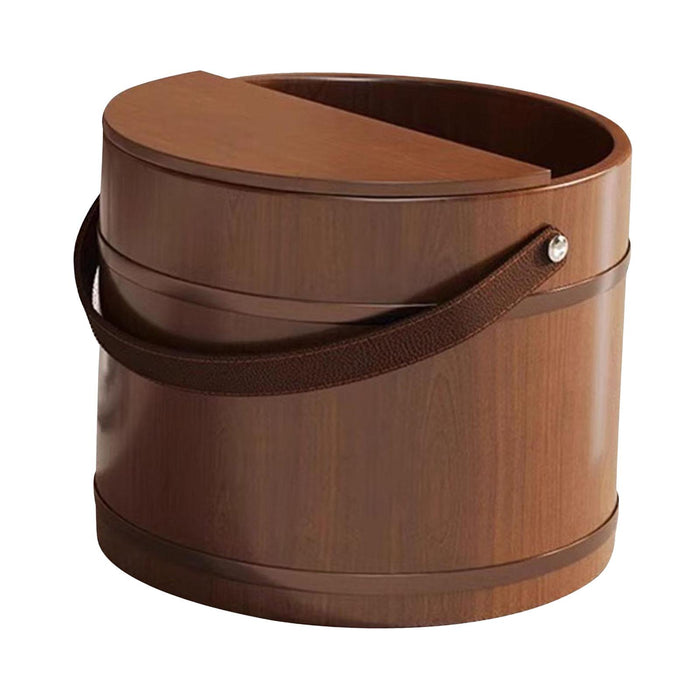 Crofta Wood Foot Bath Foot Bucket Wooden Footbath Basin for Bathroom Home Use Sauna with lid