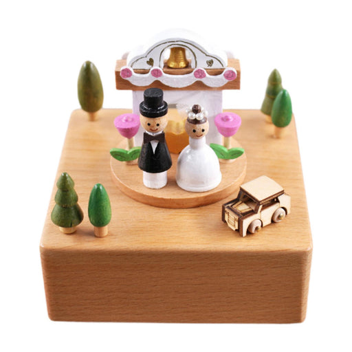 Crofta Wooden Music Box Creative Valentine Gift Desktop Ornament for Party Shelf Home