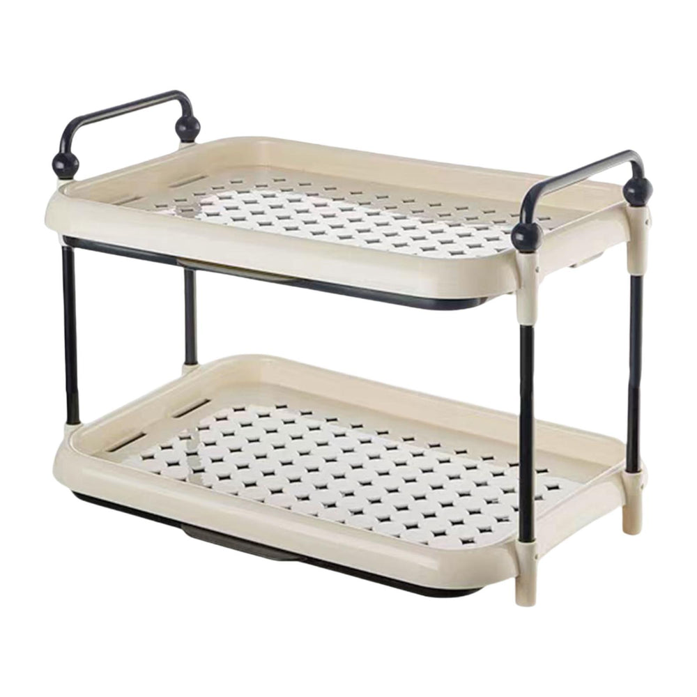 Crofta Cup Drying Rack Vanity Tray Coffee Cup Stand for Desktop Kitchen Room 2 layer