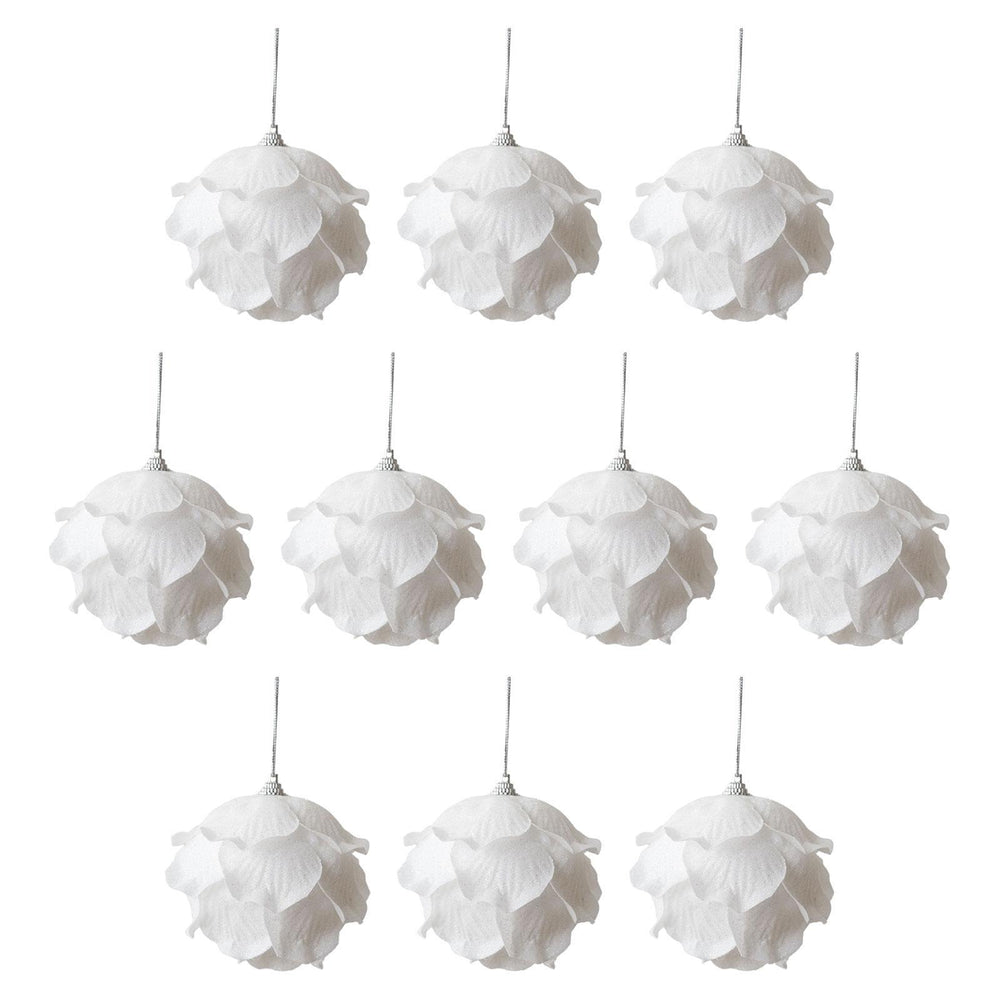 Crofta 10Pcs Christmas Balls Ornaments Charm Pendants for Holiday New Year Wedding Buds