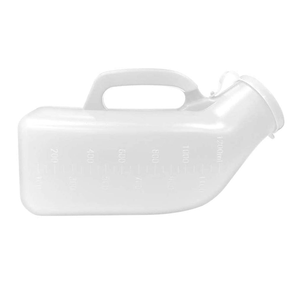 Crofta Handheld Portable Mobile Urinal Toilet Bottle  Men use white 1200ml with lid