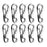 Crofta 10pcs Silver Hanging Buckle Carabiner Clip Snap Spring Hook Keychain Keyring