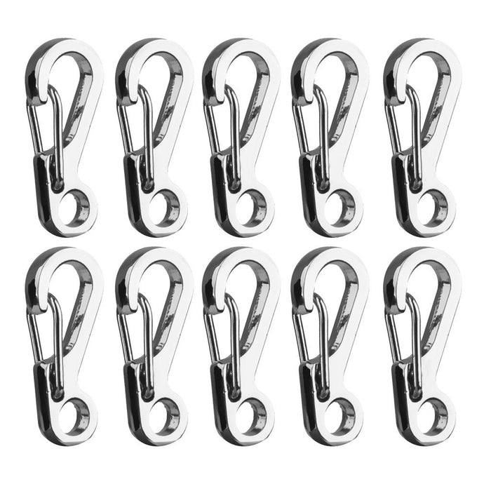 Crofta 10pcs Silver Hanging Buckle Carabiner Clip Snap Spring Hook Keychain Keyring