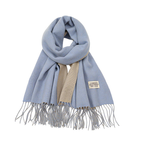 Crofta Pashmina Shawl Wrap Fashionable Long Winter Scarf for Bedroom Office Wedding Blue