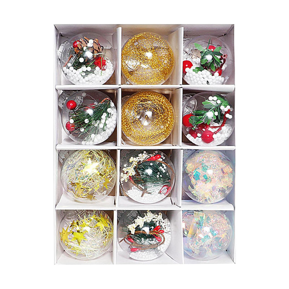 Crofta 12Pcs Christmas Ball Ornaments Decorative Baubles for Bar Restaurant Bedroom C Set