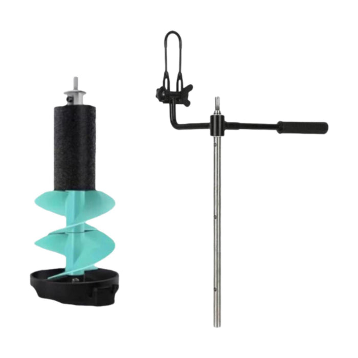 Crofta Ice Auger Aluminum Alloy Sturdy Portable Ice Drill Tool Ice Fishing Supplies 8 inch Blue Float