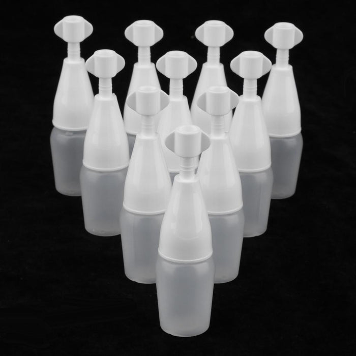 Crofta 10 Pcs 5/10ml White Plastic Empty Squeezable Dropper Bottles Refillable 5ml